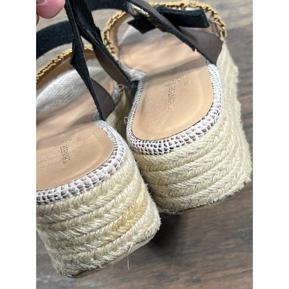 CHINESE LAUNDRY Ziba Platform Sandals Bronze Reptile Print Size 8.5 EUC - Picture 4 of 8